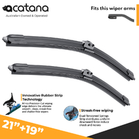 Front Windscreen Wiper Blades for U Hook Arm Pair 21" + 19" Windshield Acatana