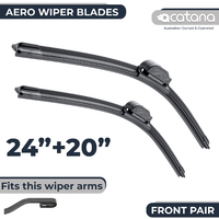 Pair of Front Windscreen Wiper Blades Fits J Hook Arm 24" 20" Windshield Acatana