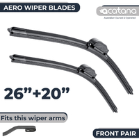 Pair of Front Windscreen Wiper Blades for U Hook Arm 26 + 20" Windshield Acatana