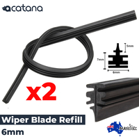 20" + 20" Wiper Blade Refills Windshield Strip Replacement 6 mm Rubber 50 + 50cm