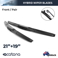 Front Windscreen Wiper Blades Pair for U Hook Arm 21" + 19" Windshield Acatana