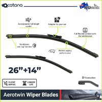 Acatana Windshield Wiper Blades Set for U Hook Arm 26" + 14" Front Windscreen AU