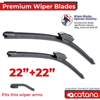 Front Windscreen Wiper Blades Set 22" + 22" for U Hook Arm Windshield Acatana