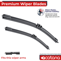 Premium Wiper Blades Set fit BMW 5 Series E60 Sedan 2003 - 2010, Front Pair