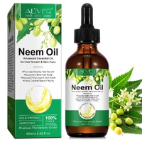 Aliver Natural Neem Oil Hair Growth Serum Hair Loss Organic Scalp Skin Body Pure Cold Pressed Essential, 60ml