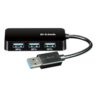 D-Link 4-Port Hi-Speed USB 3.0 Hub with Integrated Cable