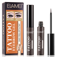 Elaimei Tattoo Eyebrow Ink Gel Waterproof Liner Tint Pen Eye Brow Enhancer Pencil Long Lasting Makeup Stencil Peel Off (Black)