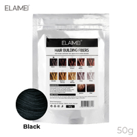 ELAIMEI Hair Loss Building Fibers 50g Alopecia Keratin Thicker Concealer Fiber BLACK Refill Bag