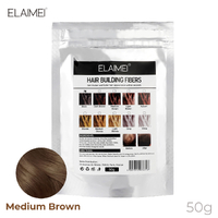 ELAIMEI Hair Building Fibers Alopecia Keratin Thicker Concealer Hair Loss Powder for Men & Women, Medium Brown Bag 50g