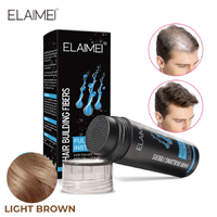 ELAIMEI Hair Loss Building Fibers 27.5g Alopecia Keratin Thicker Concealer Fiber Light Brown Refill Bag