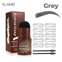 Elaimei Eyebrow Stamp Kit Shaping Makeup Powder Stencil Set One Step Waterproof Natural Perfect Shape Brow GREY