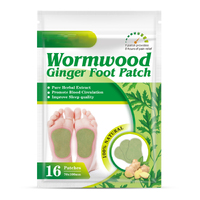 Lovelys Wormwood Ginger Foot Patch Patch Relief Stress Improve Sleep Slimming Body, Pack of 16pcs