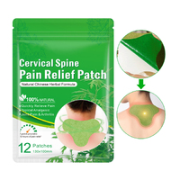 Lovelys Cervical Spine Pain Relief Patches Herbal Warming Plaster Back Neck Shoulder Joint Ache Sticker Wormwood Extract Pains (12 count)