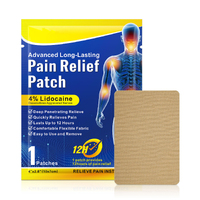Pain Relief Patch 4% Lidocaine Herbal Aches & Pains Balm Relieving Plaster Joint Muscle Wormwood  Injury Heat Therapy  (16 count )