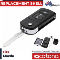 Acatana Remote Flip Car Key Shell Case For Mazda RX8 Blank Enclosure Fob Replacement 3 Button