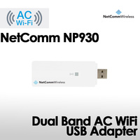 NetComm NP930 Dual-Band AC1200 External WiFi Adapter (2.4GHz up to 300Mbps and 5GHz up to 866.7Mbps), USB 2.0, Plug and play, WPS