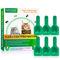 Oimmal Cat Flea Tick Control Heartworm Prevention Drops 6 Months Protection Worms Pipettes Health Care Pets, pack of 6pcs