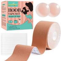 PURVIGOR Lift Boob Breast Tape Nipple Covers Push up Bra Invisible Boobytape for Large Breasts Waterproof Under Clothing Booby