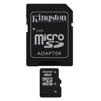 Kingston 8GB microSDHC Memory Card Class 4 with SD Adapter for Smartphones Digital Camera