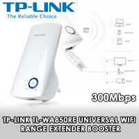TP-Link TL-WA850RE 300Mbps Universal WiFi Range Extender, Wall-Mounted Design 2.4GHz 802.11n/g/b, 1x10/100 RJ45 Ethernet Port, Easy Setup, Supports Do
