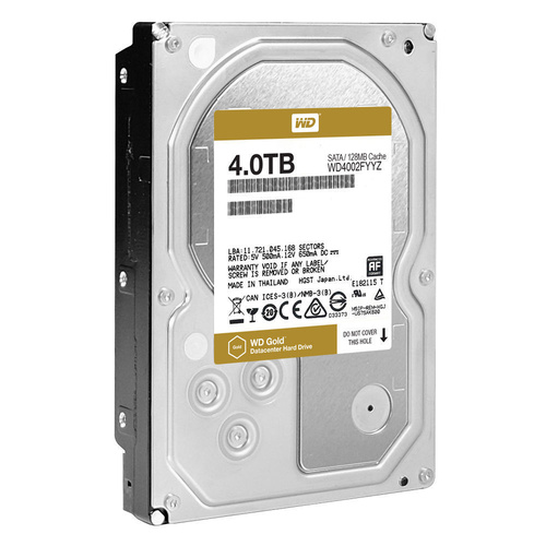 Western Digital Gold 4TB HDD 3.5"""" SATAIII 7200RPM Internal Datacenter Series HDD