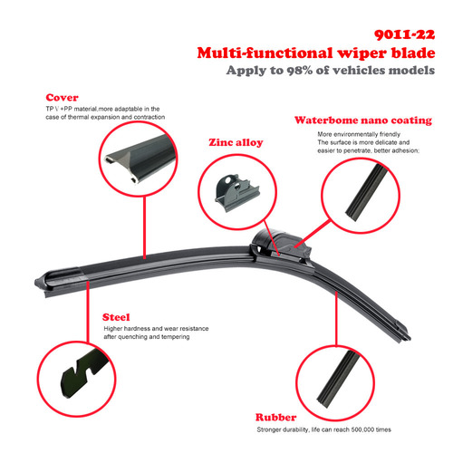 Windscreen Wiper Blade 22" Universal 10x Adapters Suit 99% of Cars