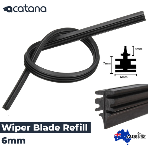 18" / 45 cm Wiper Blade Refill Rubber Replacement Insert, 6 mm, 1pcs