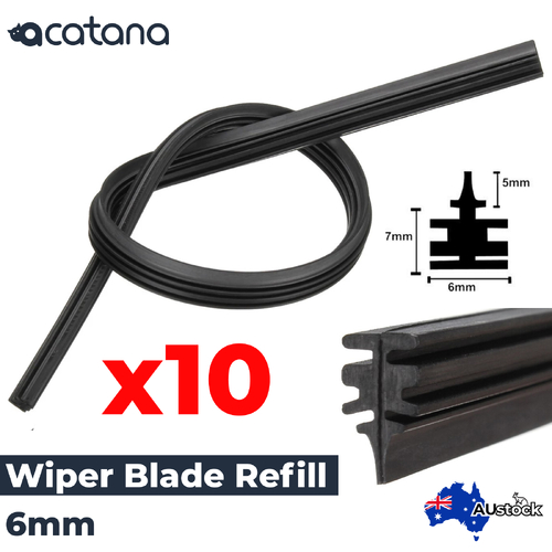 24" 10x Wiper Blades Refill Windscreen Replacement 6 mm Rubber for Car inserts