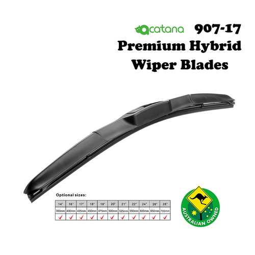 17" Hybrid Wiper Blade Quiet U-Hook Acatana Aero Dynamic