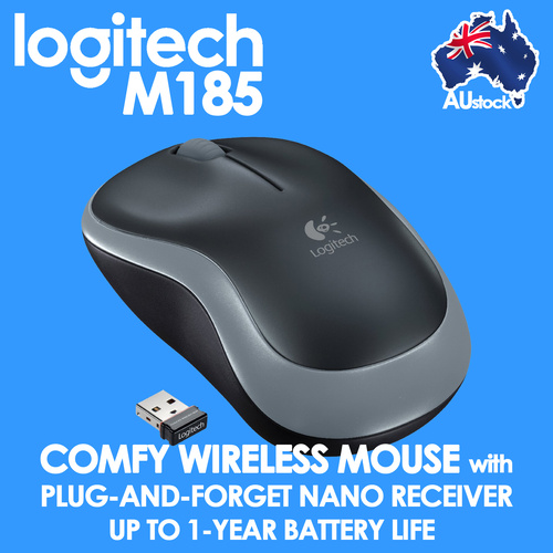 Mouse Wireless Optical Laptop PC 1000DPI M185 Logitech 910-002255