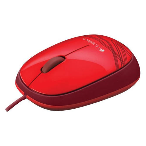 Logitech M105 Full Size High Definition Optical Tracking USB Wired Mouse, 1000DPI, Symmetrical Design, Red