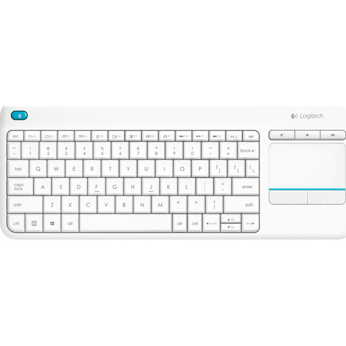 Logitech K400 Plus Wireless Touch PC-to-TV Entertainment Keyboard - White