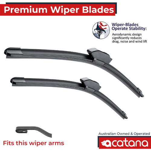 Premium Wiper Blades Set fit Toyota Land Cruiser 80 Series 1991 to 1998 Front