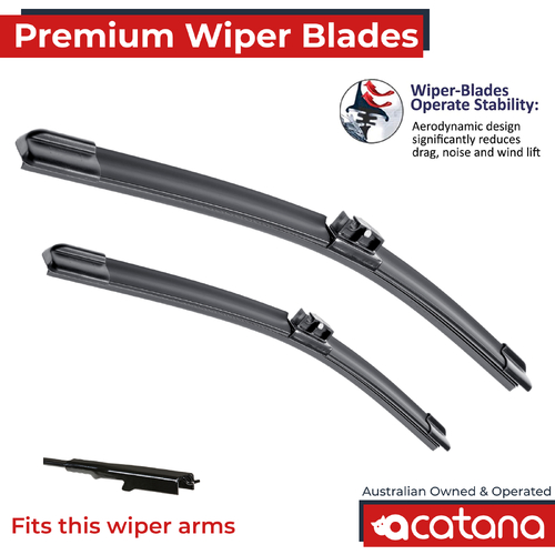 Premium Wiper Blades Set fit Ford Mustang FN 2018 to 2023 Front