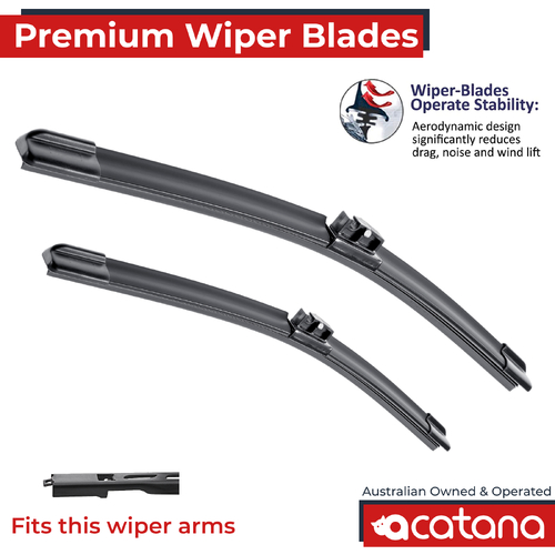 Premium Wiper Blades Set fit BMW 5 Series E61 Wagon 2005 - 2010, Front Pair