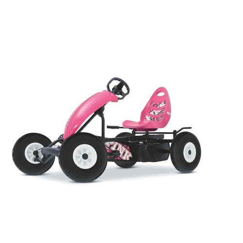 Berg Compact Pedal Four-Wheel Go Kart Ride On Toy Car for 5+ years Kids Adjustable Seat Swing Axle Pink Black