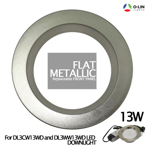 O-Lin 13W LED Fixed Downlight Optional Front Panel Flat Metallic Trim Ring - Spare Part ONLY