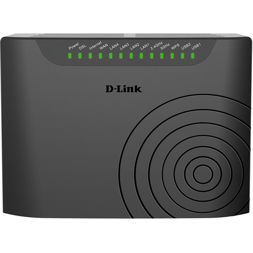 D-Link Dual Band Wireless AC750 VDSL2/ADSL2+ Modem Router with Two USB 2.0 port for Sharing