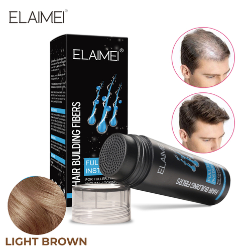 ELAIMEI Hair Loss Building Fibers 27.5g Alopecia Keratin Thicker Concealer Fiber Light Brown Refill Bag