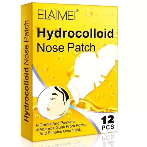 Elaimei Hydrocolloid Patches for Nose Pimple Pores Acne Strips Blackhead Cleansing Remover (12pcs)