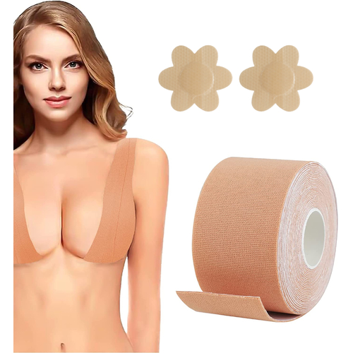 Elaimei Lift Boob Tape & Nipple Covers Push Up Adhesive Invisible Roll Breast Women Waterproof Clothing Pad Sticker