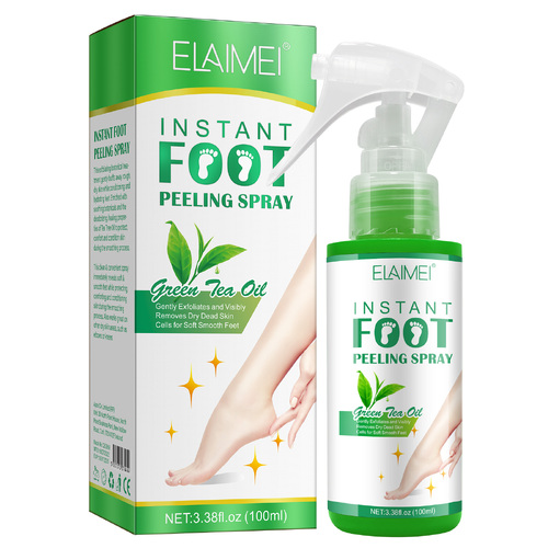 Elaimei Foot Peel Spray Natural Exfoliating Hard Dead Skin Remover Callus Pedicure Tool Moisturizing Peeling Soft Baby Feet Care (Green Tea Oil)