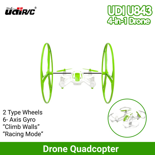 Drone Quadcopter Mini R/C 4-in-1 UDI U843 R/C Multi Skywalker 4-Axis Gyro GREEN