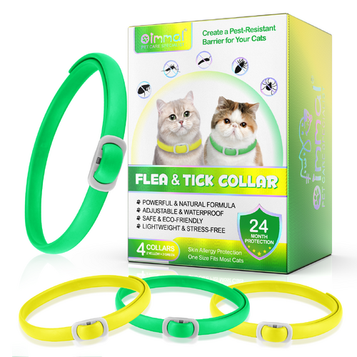 Oimmal Cat Flea & tick collar (yellow+green)