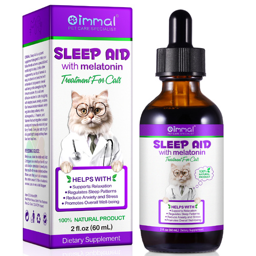 Oimmal Better Sleep Support Supplement for Cats Natural Stress & Anxiety Relief Calming Care, 60ml