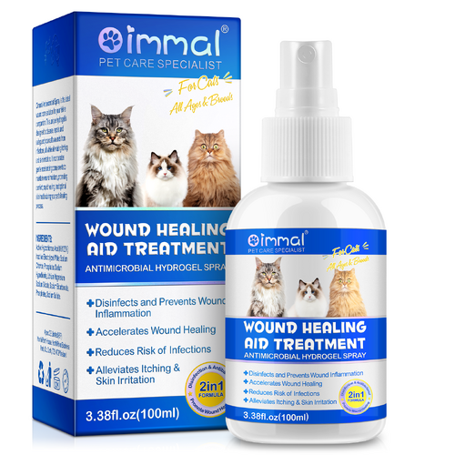 Oimmal Natural Pet Cat Wound Spray Skin Care Antiseptic for Bites Scratches Infections Burns Itching, 100ml