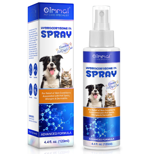 Oimmal Soothing Hydrocortisone Spray Pet for Dogs and Cats Anti Itching Calming Skin Irritations Bites, 120ml