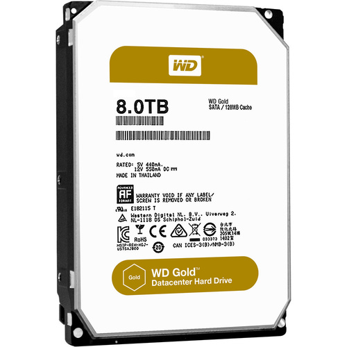 Western Digital Gold 8TB 3.5" Internal Datacenter HDD, 7200rpm SATAIII 128Mb Cache Drive